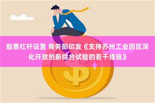 股票杠杆设置 商务部印发《支持苏州工业园区深化开放创新综合试验的若干措施》