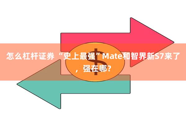 怎么杠杆证券 “史上最强”Mate和智界新S7来了，强在哪？